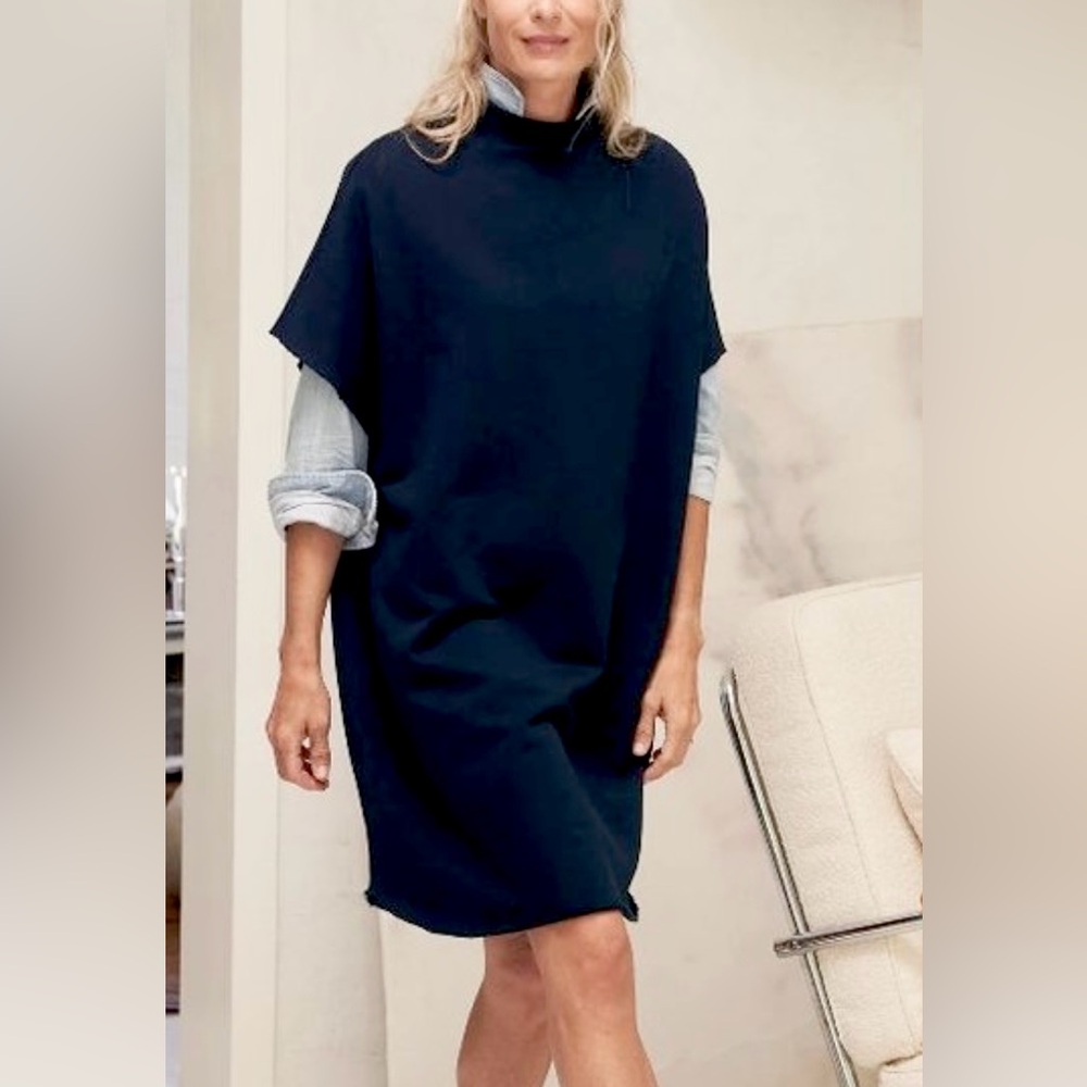 Frank & Eileen The Easiest navy blue funnel neck cotton sweater Dress size xs/s